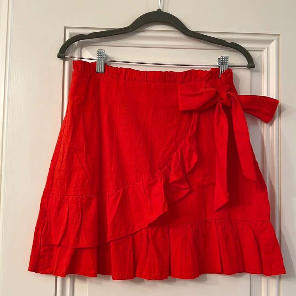 Size medium Red Shein wrap skirt